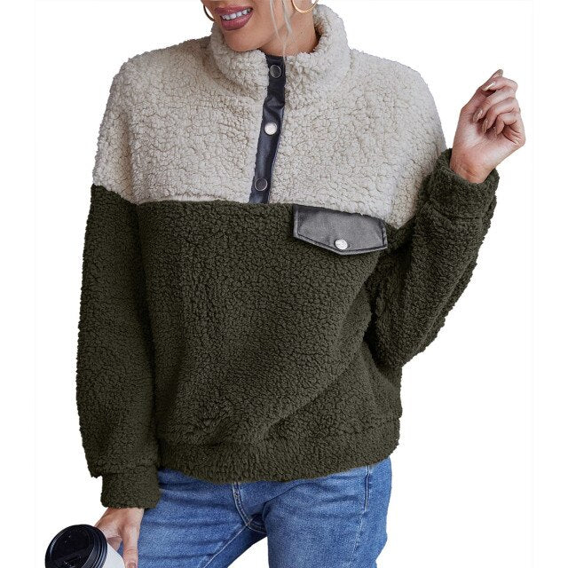 Sweatshirt for Women Autumn Harajuku Hoodies Oversized Pullovers Korean Style Tops Warm Fleece Fluffy Winter Hoodies