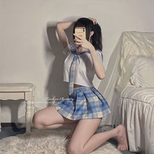 Load image into Gallery viewer, Sweet Cosplay JK Uniform Sexy Anime Lingerie Set Pijamas Women Erotic Short Tops Mini Skirt with Tie Japanese School Costumes