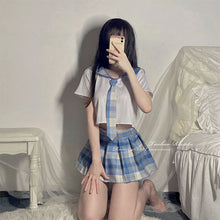 Load image into Gallery viewer, Sweet Cosplay JK Uniform Sexy Anime Lingerie Set Pijamas Women Erotic Short Tops Mini Skirt with Tie Japanese School Costumes