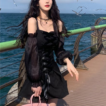 Load image into Gallery viewer, Sweet Elegant Dress Women Summer 2021 Bandage Sexy Casual Beach Party Mini Dresses Slim Puff Sleeve Slim Korean Fashion Sundress