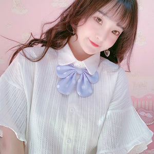 Sweet Flare Short Sleeve Shirts Vintage Summer 2022 All Match Cute White Tops Women Single Breasted Blouses Teen Girls