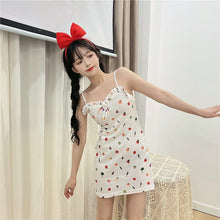 Load image into Gallery viewer, Sweet Floral Print Strap Dress Women Elegant Kawali Bow Sexy Party cute Dress Female Beach Summer Outdoor Cute Dress 2021 New