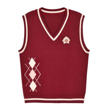 Load image into Gallery viewer, Sweet Japanese Fresh Spring Knitted Vests Women 2022 V-neck Sleeveless Cute Red Waistcoats Soft All Match Kawaii Tank Tops