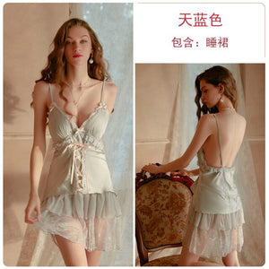 Sweet Lolita Princess Uniform Sexy Mesh Suspender Sleepdress Women Kawaii Maid Cosplay Costumes Temptation Sleepwear Pajamas