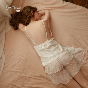 Sweet Lolita Princess Uniform Sexy Mesh Suspender Sleepdress Women Kawaii Maid Cosplay Costumes Temptation Sleepwear Pajamas