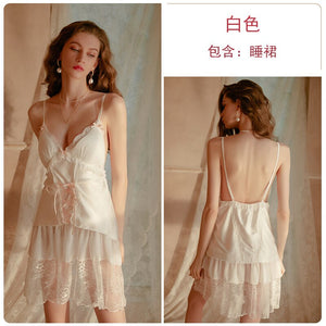 Sweet Lolita Princess Uniform Sexy Mesh Suspender Sleepdress Women Kawaii Maid Cosplay Costumes Temptation Sleepwear Pajamas