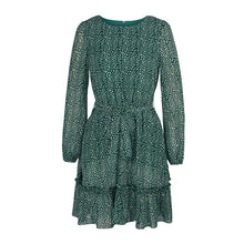 Load image into Gallery viewer, Sweet Print Ruffles Bandage Dress Women Full Sleeve High Waist New Arrivals 2021 Casual Ladies Spring Summer Dress