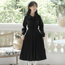 Load image into Gallery viewer, Sweet Small Clear New Two Piece Set Women Fall Dress Suit Long Sleeve Knitted Vest+Black Pable Skirt Art Retro Dress Set Leisure