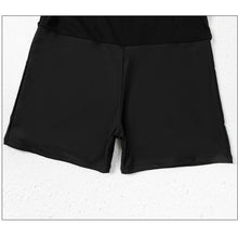 Load image into Gallery viewer, Swimdress Women One Piece Swimsuit Plus Size 2021 New Summer Short Sleeve Bow Black Swimwear Beach Skirt Bathing Suit 3XL-9XL