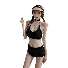 Load image into Gallery viewer, Swimsuit Female 2021 New Belly-Covering Ins Thin Band Chest Pad Sexy Beach Vacation Knitted Swimsuit Two-Piece Suit