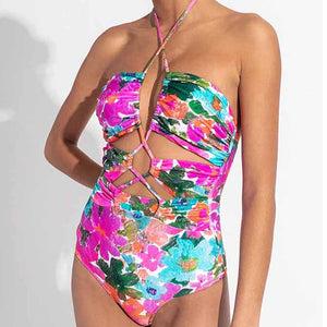 Swimsuit With Skirt Two Pieces Tankini Summer Beach Sun Protection Print Floral Tie Dye Push Up Micro Women&#39;s Suit Surf Wear