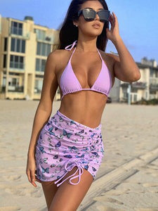 Swimsuit Women Biquini Sexy Bandeau Bikinis Pleats Bikini Set Bathing Suit Women Beachwear Bikini  Swimwear