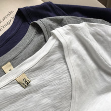 Load image into Gallery viewer, T-Shirt Femme Thin Short Sleeve Encolure V Loose Tee Shirt Elegant Tops Chic Casual Retro Women T Shirts simplicité Hauts