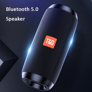 TG117 Speakers Portable Bluetooth Speaker Wireless Column Speaker Waterproof Super Bass Stereo with FM Radio AUX TF Music Player