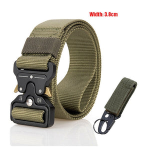Tactical Belt Nylon Military Army belt Outdoor Metal Buckle Police Heavy Duty Training Hunting Belt 125/135CM 3.8/4.3cm Wide