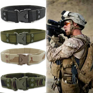 Tactical Military Canvas Belt Men Outdoor Army Practical Camouflage Waistband with Plastic Buckle Military Training Equipment#15