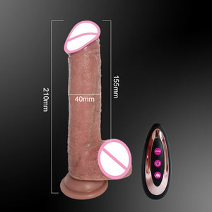 Telescopic Vibrating Thrusting Realistic Dildo Female Masturbation With Suction Cup Heating Penis Remote Control Dick For Women