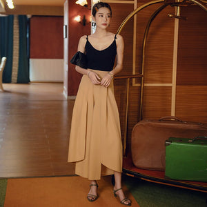 Thailand Beach Holiday Casual Pants Women Summer High waist split Loose wide-legged Trousers Female Autumn Long pants