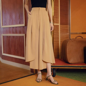 Thailand Beach Holiday Casual Pants Women Summer High waist split Loose wide-legged Trousers Female Autumn Long pants