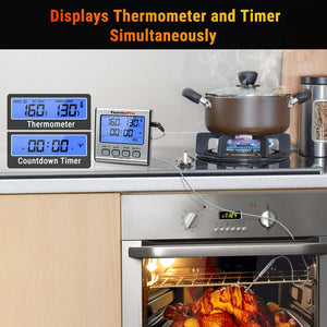 ThermoPro TP17 Digital Kitchen Thermometer For Oven Meat Thermometer With Timer