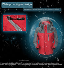 Load image into Gallery viewer, Thick Warm Outdoor Ski Suit Down Feather Cotton-padded Hiking Clothes Hooded Mountaineering Travel Sports Raincoat