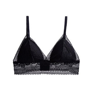 Thin French Style Padded Lace Bralette Wireless Sexy Women Lingerie Soft Bra Seamless Deep V Cup New Bras Female Underwear