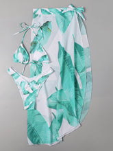 Load image into Gallery viewer, Three Piece Print Floral Bikini Set 2022 New Women Swimsuit Lace Up Bikinis Backless Swimwear Bathing Suit Brazilian Beach Dress
