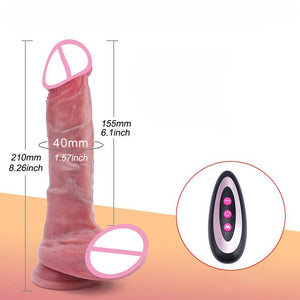 Thrusting Realistic Dildo Vibrator Heating Vibrators Feels Like Skin Suction Cup Penis Remote Control Adult Sex Toys  for Women