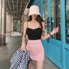 Load image into Gallery viewer, Tight High Waist Stretch Skirt Sexy Pleated Mini Skirt Hot Nightclub Party Skirt Female Bag Hip Pink Kardashian Same Paragraph