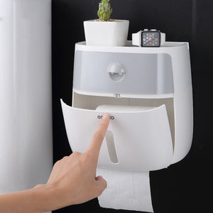 Toilet Paper Holder Waterproof Wall Mounted for Toilet Paper Tray Roll Paper Tube Storage Box Tray Tissue Box Shelf Bathroom