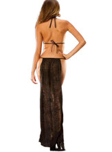 Load image into Gallery viewer, Transparent Porn Dress Perspective Nightgown Long Mesh High Slit Skirt Hanging Neck Sexy Lingerie Exotic Bare Breast Backless