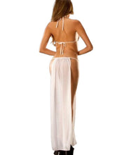 Load image into Gallery viewer, Transparent Porn Dress Perspective Nightgown Long Mesh High Slit Skirt Hanging Neck Sexy Lingerie Exotic Bare Breast Backless