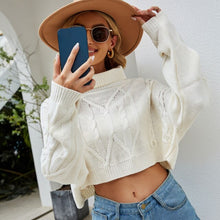 Load image into Gallery viewer, Turtleneck Long Sleeve Sweaters Women Knit Tops Warm Knitted Cropped Cardigan 2021 Autumn Winter Korean Fashion Solid Pullovers