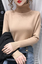 Load image into Gallery viewer, Turtleneck Sweater for Fall/winter 2021 Ladies Korean Version of The Trend of Knitting Western Style Slim Bottoming Shirt Tops