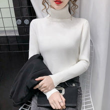 Load image into Gallery viewer, Turtleneck Sweater for Fall/winter 2021 Ladies Korean Version of The Trend of Knitting Western Style Slim Bottoming Shirt Tops