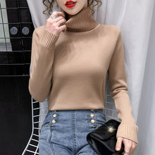 Load image into Gallery viewer, Turtleneck Sweater for Fall/winter 2021 Ladies Korean Version of The Trend of Knitting Western Style Slim Bottoming Shirt Tops