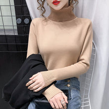 Load image into Gallery viewer, Turtleneck Sweater for Fall/winter 2021 Ladies Korean Version of The Trend of Knitting Western Style Slim Bottoming Shirt Tops