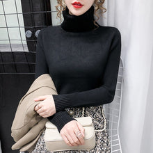 Load image into Gallery viewer, Turtleneck Sweater for Fall/winter 2021 Ladies Korean Version of The Trend of Knitting Western Style Slim Bottoming Shirt Tops