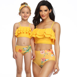 Two Piece Bikini Brasileiro Beachwear 2021 Swimsuit Women High Waist Swimwear And Swimming Trunks Parent-Child Bathing Suit