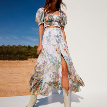 Load image into Gallery viewer, Two Piece Set Women Crop Tops Blouse+High Waist Maxi Skirt