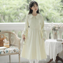 Load image into Gallery viewer, Two Piece Set Women Cute Japan Sweet Dress Suit Fall Bow Sleeveless Blue Vest+Chic Doll Collar Dress Elegant Lovely Outfits Lady