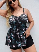 Load image into Gallery viewer, Two Pieces Women Swimsuit Dress 2023 Large Size Swimwear Female Floral Printed Bathers Bathing Suit Beachwear Swimming Summer