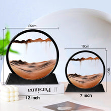 Load image into Gallery viewer, Moving Sand Art Picture Round Glass 3D Hourglass Deep Sea Sandscape In Motion Display Flowing Sand Frame 7/12inch For home Decor
