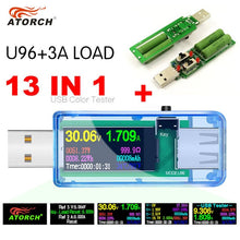 Load image into Gallery viewer, U96 13 in 1 USB tester DC Digital voltmeter amperimetro voltage current volt meter ammeter detector power bank charger indicator