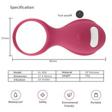 Load image into Gallery viewer, USB Charging Silicone Lock Ring Husband and Wife Share Masturbation Device Men&#39;s Delayed Vibration Collar Adult Products Sex Toy