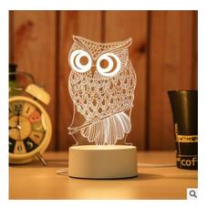 USB Powered 3D LED Table Light Jellyfish Owl Night Light ABS+Resin Multi-design Lamp for Children Bedroom Gift Love Bear Light