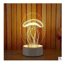 Load image into Gallery viewer, USB Powered 3D LED Table Light Jellyfish Owl Night Light ABS+Resin Multi-design Lamp for Children Bedroom Gift Love Bear Light