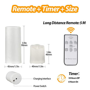 USB Rechargeable Candles LED Candles With Flickering Flame &amp; Timer Remote Control For Home Wedding Halloween Decorative Tealight