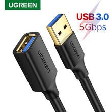 Load image into Gallery viewer, Ugreen USB Extension Cable USB 3.0 Cable for Smart TV PS4 Xbox One SSD USB3.0 2.0 to Extender Data Cord Mini USB Extension Cable