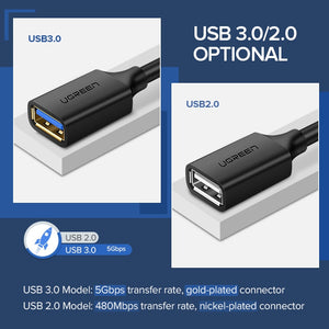 Ugreen USB Extension Cable USB 3.0 Cable for Smart TV PS4 Xbox One SSD USB3.0 2.0 to Extender Data Cord Mini USB Extension Cable
